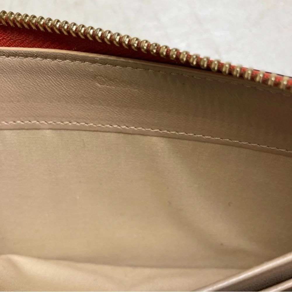 Chloe red pebbled leather drew clutch wallet